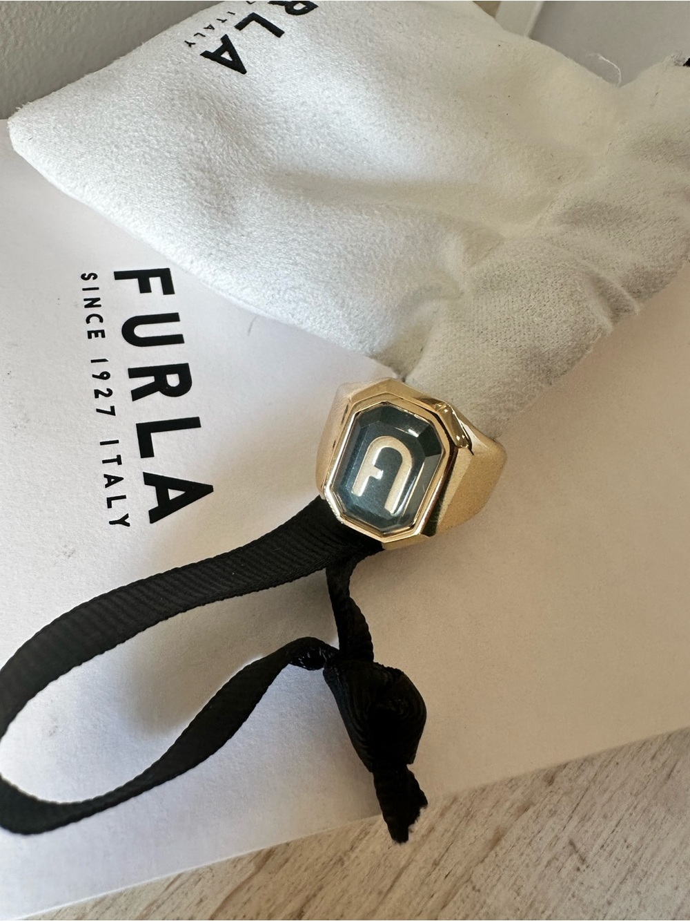 Furla Gold Signet Ring 7 Full Inclusion
